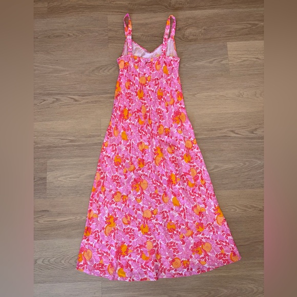 J.Crew Pink lemon maxi dress Gwyneth V-neck cupro-blend slip dress size 2 - Picture 3 of 3